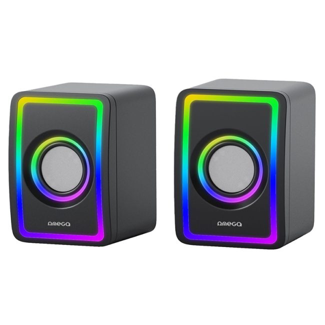 DIFUZOARE STEREO 2.0 6W RMS RGB USB 3.5MM