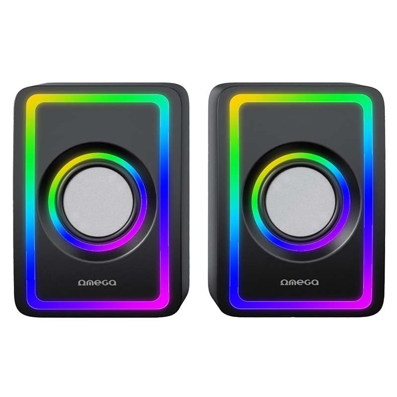 DIFUZOARE STEREO 2.0 6W RMS RGB USB 3.5MM - imagine 2