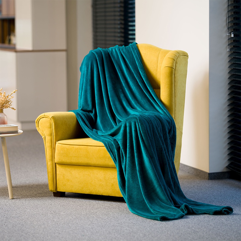 PATURA FLEECE POLAR 150X200CM VERDE TEESA - imagine 4