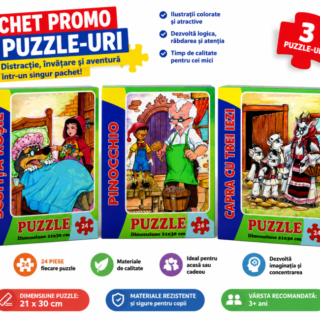 Pachet Promo 3 Puzzle-uri 24 Piese v2