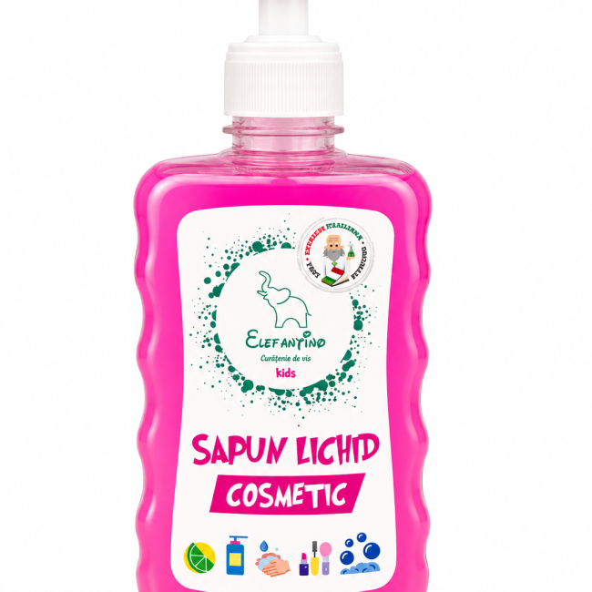 Săpun lichid cosmetic Elefantino Kids, roz, cu pompiță, 500 ml